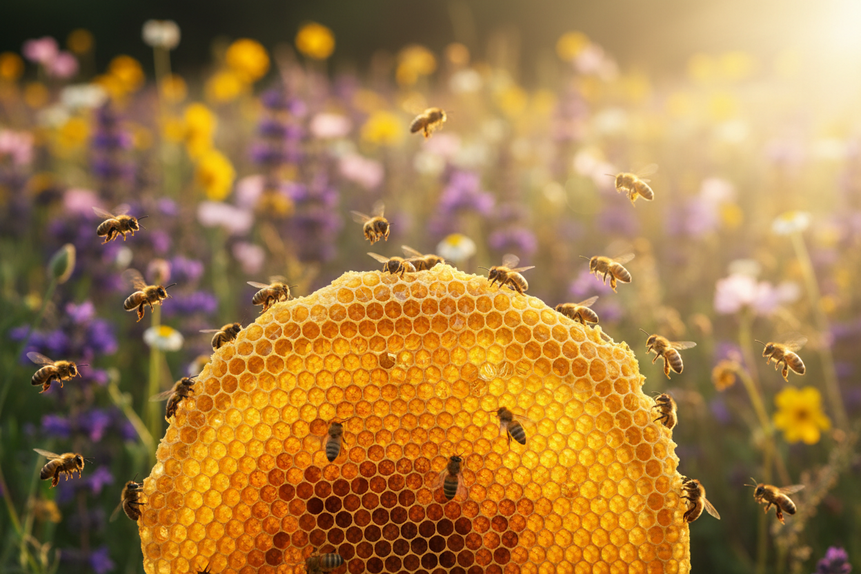 make it prettier looking with flowers in the background and bees flying around